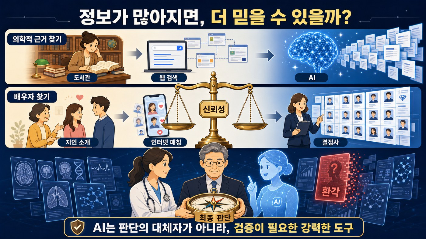 근거 찾기와 배우자 찾기 — 도구의 변화와 신뢰성